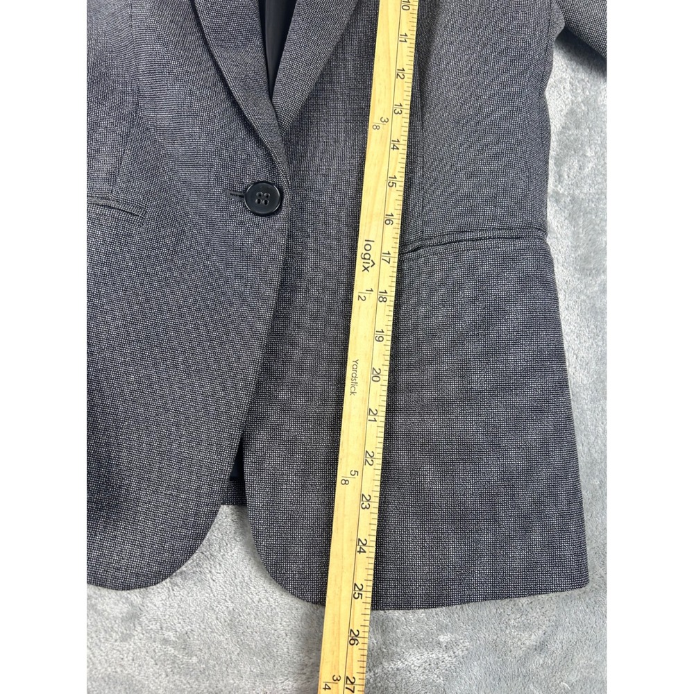 Theory Gabrielle Grey Wool Blend Single Button Blazer Jacket Size 4 Career - Picture 2 of 10
